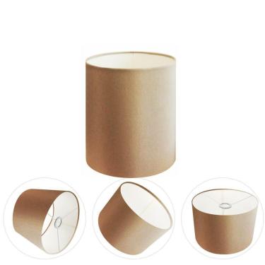 Imagem de Cúpula Abajur E Luminária Cilíndrica Vivare Cp-7001 ø13x15cm - Bocal Nacional Palha