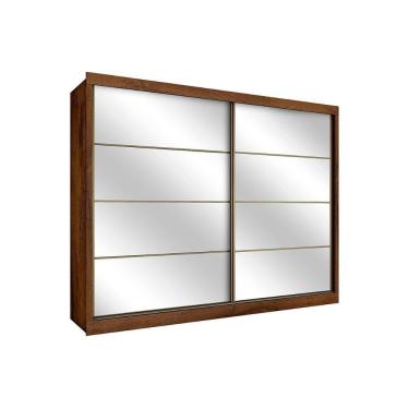 Imagem de Guarda Roupa Casal 2 Portas De Correr E 6 Gavetas C/ Espelho Sevilha Braúna - Europa