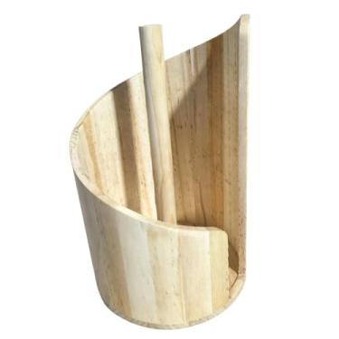 Imagem de Bothyi Suporte de madeira para papel toalha, organizador de rolos de papel, porta-papel higiênico para mesa de jantar, restaurante e decoração de casa, Madeira Clara