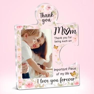 Imagem de Decore presentes para mãe, porta-retratos para mãe, presente de aniversário da filha, filho, dia das mães, aniversário, Natal, acrílico, quebra-cabeça, mesa, mesa, mesa, cozinha, etc