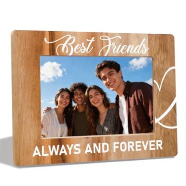 Imagem de BKDJPC Porta-retrato de irmãs, Best Friend Always and Forever - Moldura de mesa de madeira, presente de aniversário, formatura, Natal para irmãs amigas, amigas, molduras para exibição de mesa