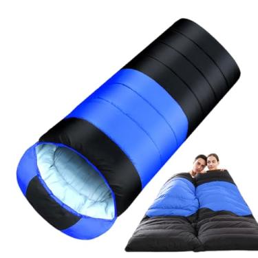 Imagem de Sacos de dormir para adultos,Saco de dormir para camping - Saco de dormir de inverno quente para camping | Acessórios de dormir para saco de compressão leve de 50°F-68°F com cordão para adultos