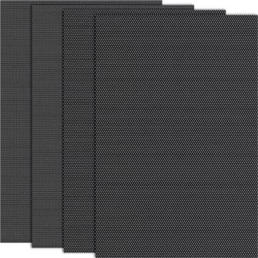 Imagem de Pndeyo 4 folhas de malha para olhos, 2 tamanhos de tela em branco para impressão à prova d'água, folha de lona em PVC para cosplay peludo, adereços de artesanato, fabricação de bonecas, preto