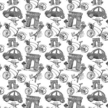 Imagem de Papel De Parede Paris Pintura Cinza Autocolante Lavável - LRP