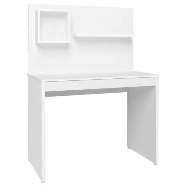 Imagem de Escrivaninha Com Painel 1 Nicho 1 Prateleira Mobile First Branco Artany