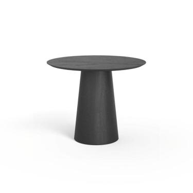 Imagem de Mesa De Jantar Redonda 100cm Scandi 4 Lugares Lamina Natural De Madeira Preto