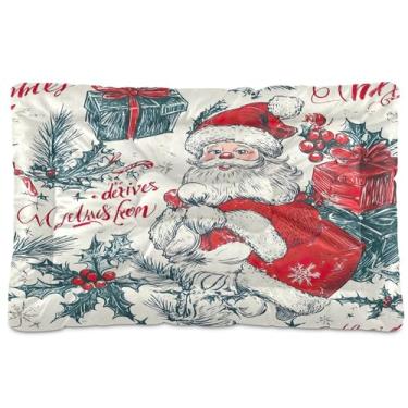 Imagem de SEHANY Cama de Natal para cães e gatos com fundo antiderrapante, cama de canil, colchão macio para animais de estimação, lavável para cães pequenos, médios e grandes, gatos, 45,7 x 61 cm
