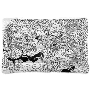 Imagem de SEHANY Cama de dragão vintage para cães e gatos com fundo antiderrapante, cama de canil, colchão macio para animais de estimação, lavável, almofada para cães pequenos, médios e grandes, gatos, 61 x 45