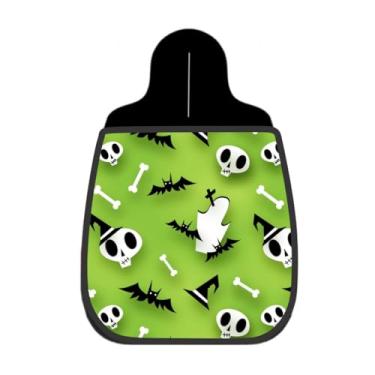 Imagem de Lixeira De Carro Organizador Lixinhocar Caveiras Ossos Halloween Verde