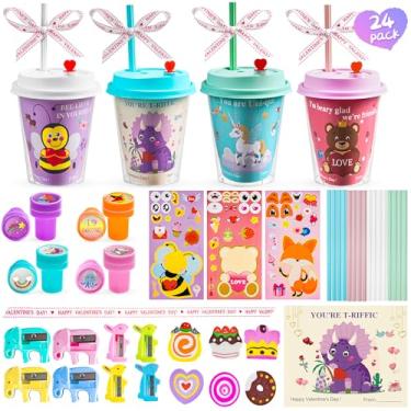 Imagem de AYGXU 24 Unidades De Presentes De Dia Dos Namorados Para Crianças - Cartões De Dia Dos Namorados Para Crianças, Escola De Sala De Aula, Conjunto Estacionário, Troca De Namorados, Lembrancinhas De Fest