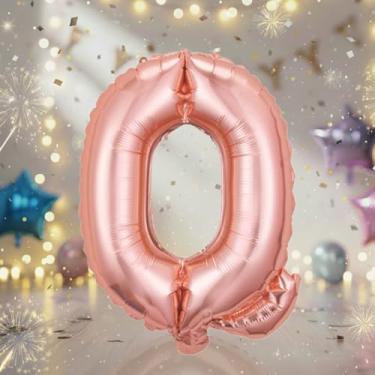 Imagem de Balões grandes com letra Q em ouro rosa de 81 cm, balões Qlphabet preenchidos com hélio para festas de aniversário e decorações de aniversário, suprimentos de decoração de festa em ouro rosa grande