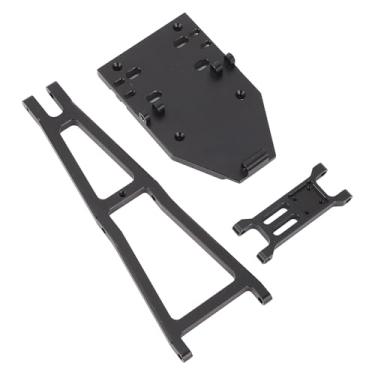 Imagem de Ymiko Caminhão Rastreador RC Escala 1/10 Com Braço de Guindaste de Trabalho e Kit de Construção de Reboque para Entusiastas de Veículos de Controle Remoto Off Road Montagem DIY (Preto)