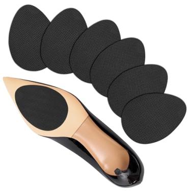 Imagem de Almofadas antiderrapantes para sapatos, aderências autoadesivas na parte inferior dos sapatos, adesivos antiderrapantes de salto alto, protetores de sola de silicone (preto, 6 peças)