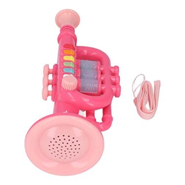 Imagem de Generic Brinquedo de Chifre Com Efeito de Iluminação Dinâmica para 3+ Anos de Idade, Brinquedo de Instrumento Musical de Educação Musical Com Design de Simulação (Rosa)