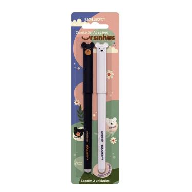 Imagem de Caneta em Gel Apagável Leo&Leo Ursinhos Azul e Preta 0.7mm