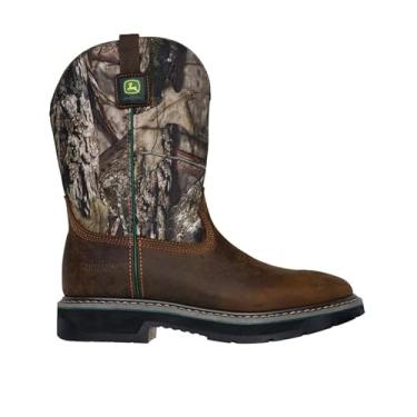Imagem de Skechers Bota masculina John Deere Rowood Moss Burrow impermeável Wellington Western, Camuflagem, 10.5 X-Wide