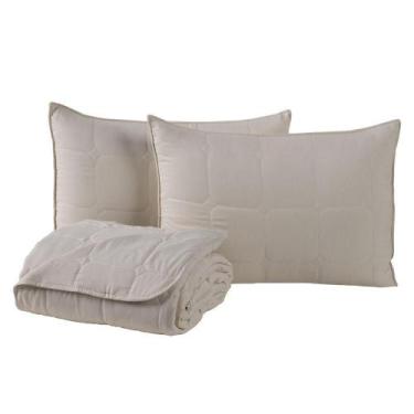 Imagem de Kit Cobre Leito Colcha Lunar Solteiro 2 Peças 400 Fios Matelado Dupla 