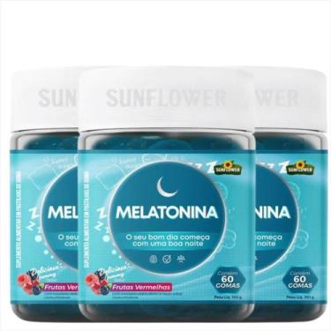 Imagem de Melatonina Sunflower Sabor Frutas Vermelhas 180 Gomas