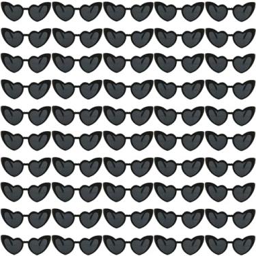 Imagem de Loanzeg 12 pares de óculos de sol de despedida de solteira em forma de coração, decorações de festa, presentes de dama de honra, mulheres, meninas, Preto, adult