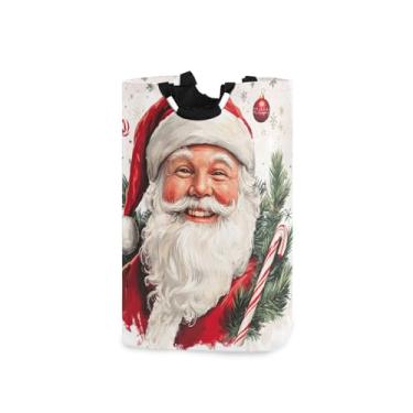 Imagem de CEBUGI Cesto de lavanderia Papai Noel com alças cesto de roupa suja dobrável para roupas, quarto, banheiro, dormitório