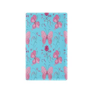 Imagem de Wassud Placa de cobertura de interruptor de luz borboletas com tampas de tomada decorativas rosa placa de parede para tomadas elétricas em branco 4,53 x 2,76 polegadas