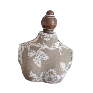 Imagem de simhoa Expositor de joias, busto, colar, manequim, suporte, corrente, organizador, modelo de manequim para exposição, loja, casamento, negócios, showroom, 18x22cm com Flor