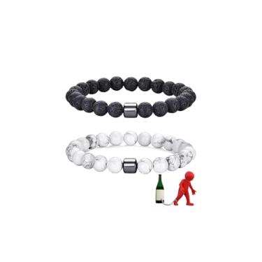 Imagem de Pulseiras Glame antiálcool para mulheres e homens, pulseira antiálcool, alívio de sinal, contas GM eficazes na redução do desejo de beber, aliviar a ansiedade e estresse, joias presentes, Large, Zinco