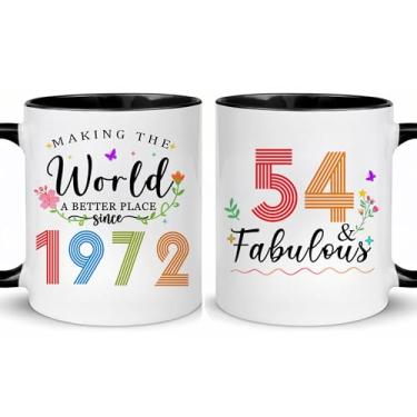 Imagem de Choinn 1972 Presentes de aniversário de 54 anos para mulheres e homens, presente de aniversário de 54 anos, caneca de café para mãe, pai, avó, vovô, ideias de presentes de aniversário de 54 anos, Dia