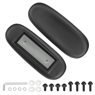 Imagem de PATIKIL 1 par de substituição de descanso de braço para cadeira de escritório, capa de couro para cadeira de escritório PU 10 cm orifício de montagem com parafusos para cadeiras de jogos, apoio de