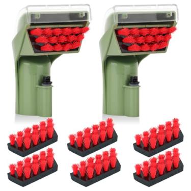 Imagem de Bozdyru Peças de substituição para máquinas pequenas 1400B: Compatível com Bissell 1400B 3353 3194 2458 3588F 1986 1425 1400W 1725R Acessórios de ferramenta de limpeza verde, 2 escovas, 6 escovas de