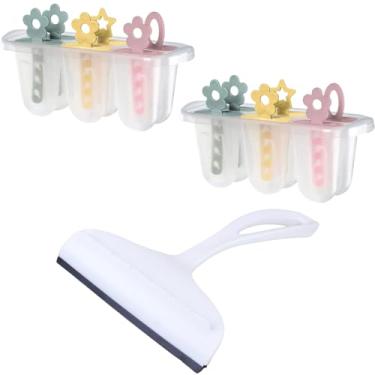 Imagem de Kit 1 Rodo de pia Branco e 2 Forma de Picolé Plástico