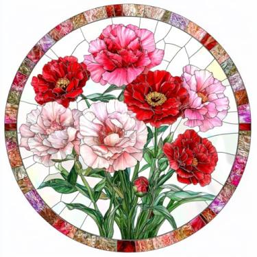 Imagem de Acrílico colorido, apanhadores de sol de flores, decoração de janela suspensa, arte de parede de arco-íris, para sala de estar, quarto, varanda, decoração de jardim interno e externo, 19 x 19 cm - 161