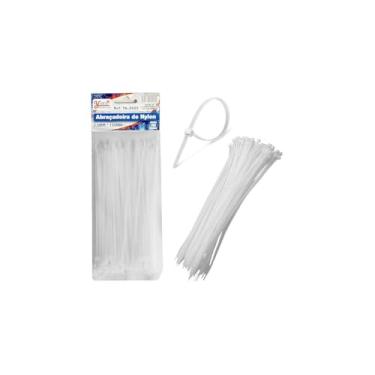 Imagem de Abraçadeira Plástica Nylon Preta, 50cm x 7.2mm, Para Organização de Cabos, Resistente a Solventes, 100 Unidades
