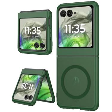 Imagem de Capa magnética para Motorola Moto Razr 2025/2024, [compatível com MagSafe] Capa protetora ultrafina à prova de choque para Moto Razr 60/50, verde