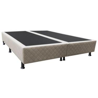 Imagem de Base Box para Cama Casal Queen 158x198cm Bipartido Liz S05 Suede Borda