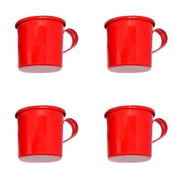 Imagem de Kit 4 Canecas em alumínio estilo Moscow Mule Decor - Vermelha - VihLuz