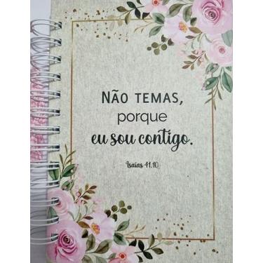 Imagem de Agenda Permanente Espiral Média Floral Bege - SHALOM