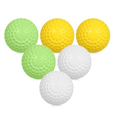 Imagem de 6 Pacote de Bolas Beisebol PU com Dimples 9 Polegadas Sacola Transporte Cordão para Prática Máquina