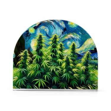 Imagem de Porta-guardanapos de almoço de acrílico para noite estrelada de cânhamo, suporte de guardanapo de papel para cozinha, suporte de guardanapo de bar para guardanapos de coquetel de papel de jantar