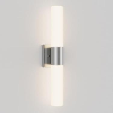 Imagem de Kalium Luminária de parede para banheiro, luzes modernas de 53 cm com persiana de vidro fosco, arandelas internas, lâmpadas de decoração de parede para banheiros, sala de estar, escadas, quarto (prata