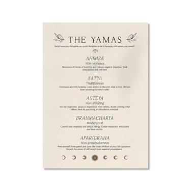 Imagem de Impressão em tela de ioga Membros de Yoga Poses de Yoga Impressão Sol e Lua Saudação Fitness Zen Chakra Afirmações Espiritual Wall Art Decor (SKU7,40.6x50.8 cm = (40x50cm), sem moldura)