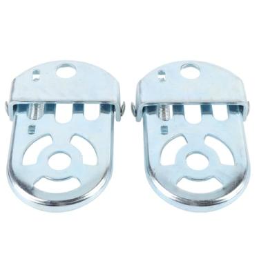 Imagem de RiToEasysports Pedais de Bicicleta, 1 par de Pedais de Ciclo Dobráveis ​​de Aço Mn para Economia de Espaço Traseiro para Descanso de Pés para Atualizações de Bicicleta (prata)