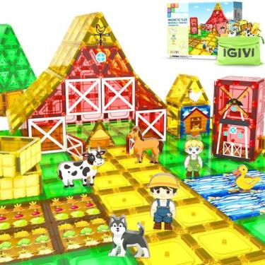 Imagem de Telhas magnéticas IGIVI Farm Animals para crianças 3-5 4-8 5-7 anos