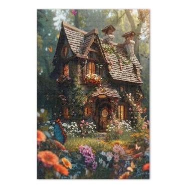 Imagem de Quebra-cabeças engraçados de flores de fada para adultos 1000 peças, quebra-cabeças para adultos com letras nas costas