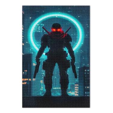 Imagem de Quebra-cabeças Soldier Silhouette preto adulto 1000 peças, quebra-cabeças exclusivos para adultos, jogos inteligentes