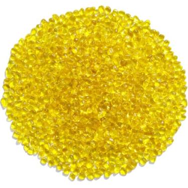 Imagem de QYGL Pedras de vidro marinho - pedras preciosas amarelas de vidro transparente - perfeitas para pedras de aquário, cascalho de aquário de peixes, enchimentos de vasos, artesanato DIY e decoração de