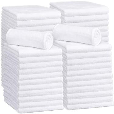 Imagem de Shimeyao 30 peças de toalhas de pelúcia de microfibra sem bordas de 40,6 x 40,6 cm para carros, detalhes, secagem, lavagem, polimento, panos de limpeza absorventes, 500 g/m² (40 x 40 cm, branco, 30