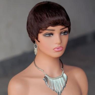 Imagem de Peruca de cabelo humano Remy feita à máquina com franja para mulheres Fashion Nat #2