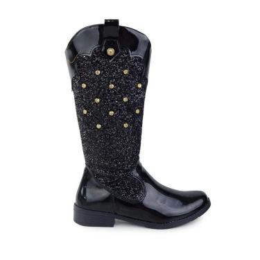 Imagem de Bota Infantil Feminina Klin Atena Com Glitter Preta - 1950-Feminino
