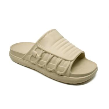 Imagem de Chinelo Masculino Slide EVA Nuvem Confortável Leve Antiderrapante Casual Dia a Dia (Creme, BR, Adulto, Faixa Numérico, 43, 44)
